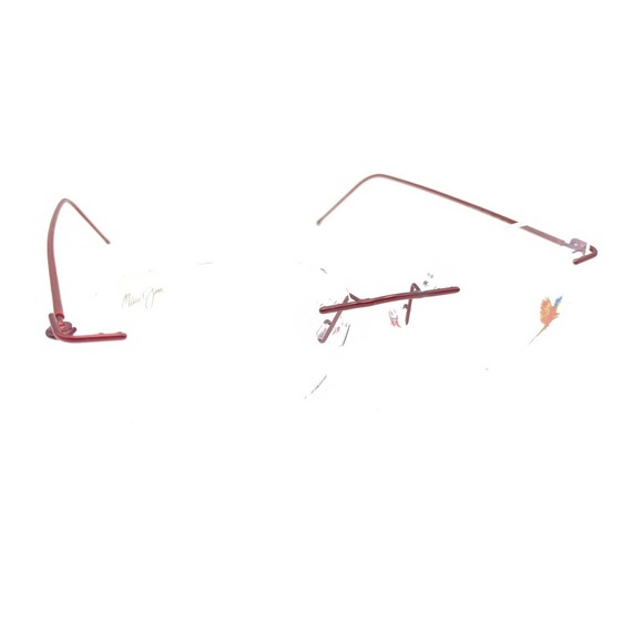 Maui Jim NEW MJO 2006-35M Red Rimless Eyeglasses Frames 49-16 140 Japan Designer - Picture 1 of 12